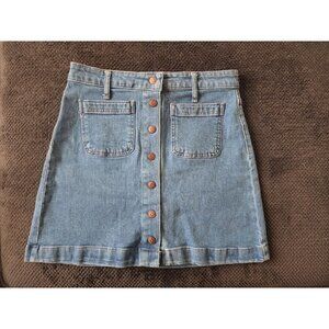 NEW Madewell button front denim skirt size 26
